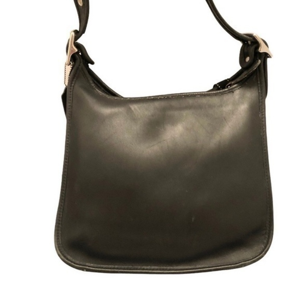 Coach vintage black leather legacy zip bag purse 9966 buckles